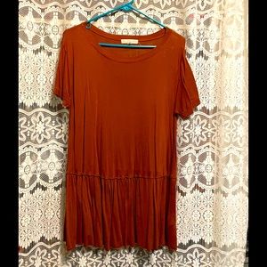 Rust short sleeve tunic